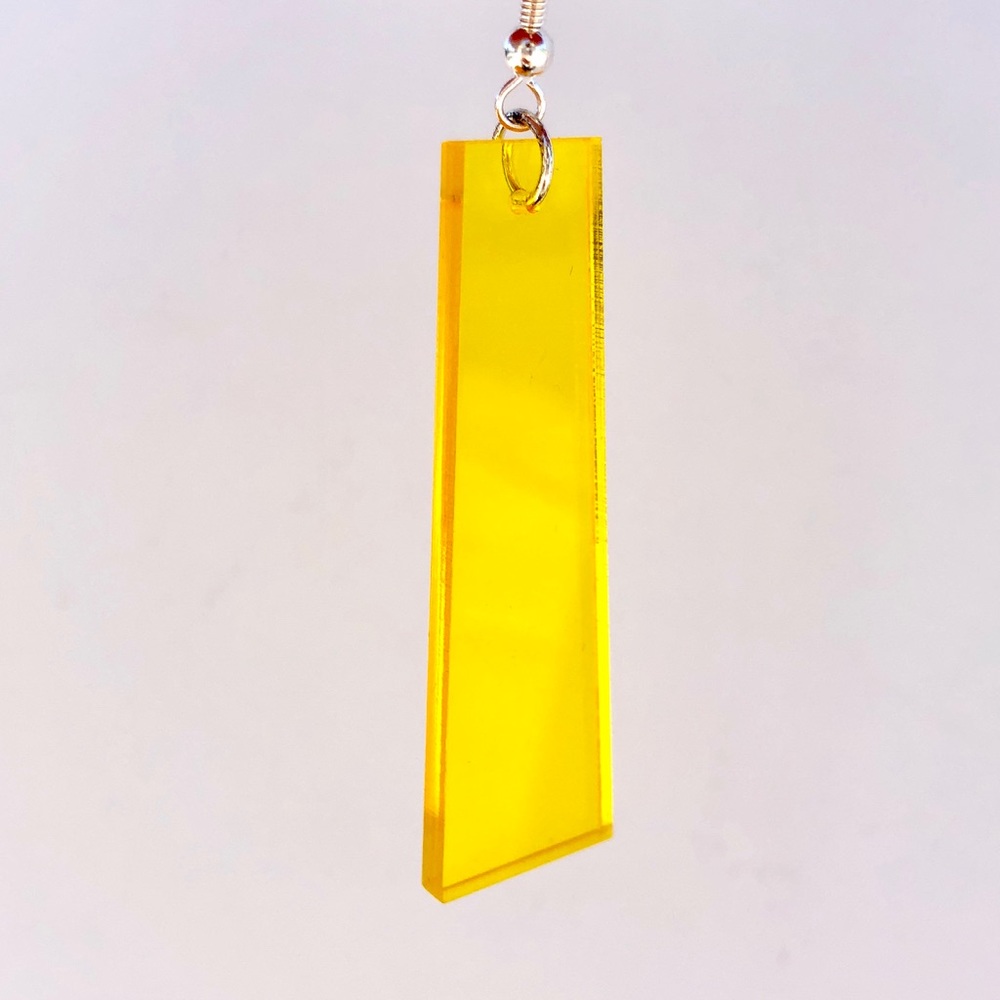 Transparent Yellow Plexiglass Earrings - Picture 1 of 3